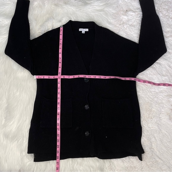 Black Ribbed Cardigan - Picture 3 of 4